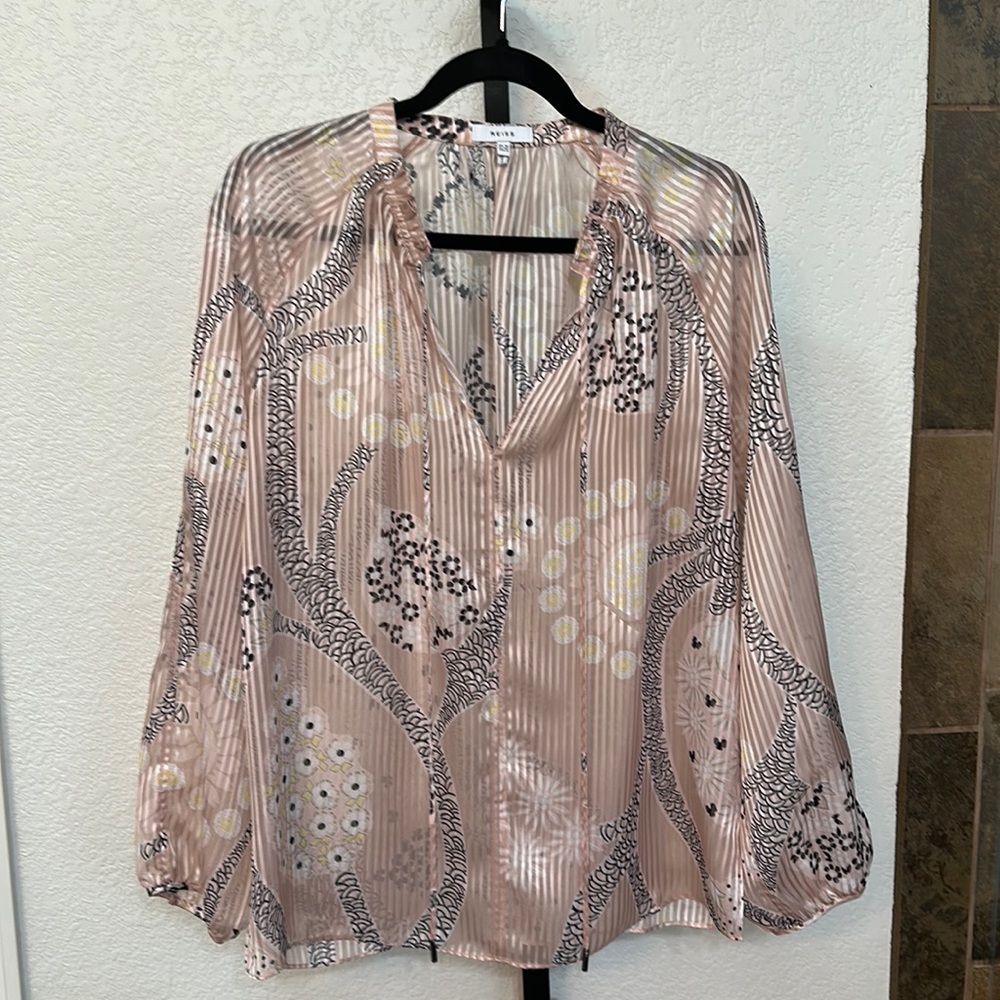 Reiss silky long sleeve top loose fit